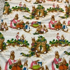 Vintage Beatrix Peter Rabbit material with lace trim